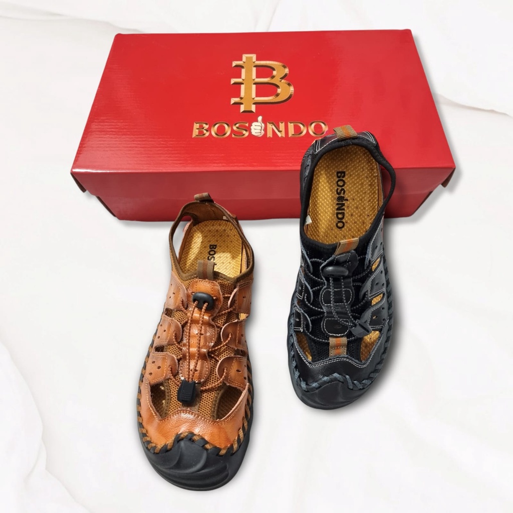 BOSINDO✔ B-42 sepatu sneakers pria kulit asli Type B42/sendal pria kulit asli Sepatu Pria Tren Fashion Sepatu Kasual Sepatu Pantai-Sepatu Pria Kasual ASLI IMPORT 100%Original-FREE BOX Merk BOSINDO ASLI-Bisa Bayar Ditempat[COD]