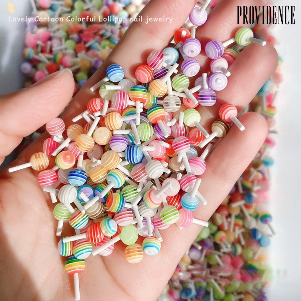 Providence 5Pcs/Set Lollipop Style Nail Ornament Cartoon Resin Cute Clay 3D Accessories Charm Candy Decoration for Manicure