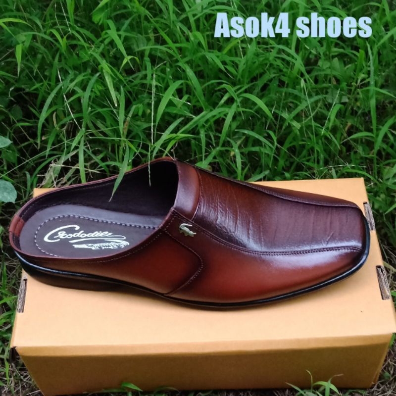 SEPATU KULIT PRIA SANDAL SELOP KULIT PRIA SEPATU SLOP BUSTONG KULIT ASLI SEPATU FORMAL MURAH