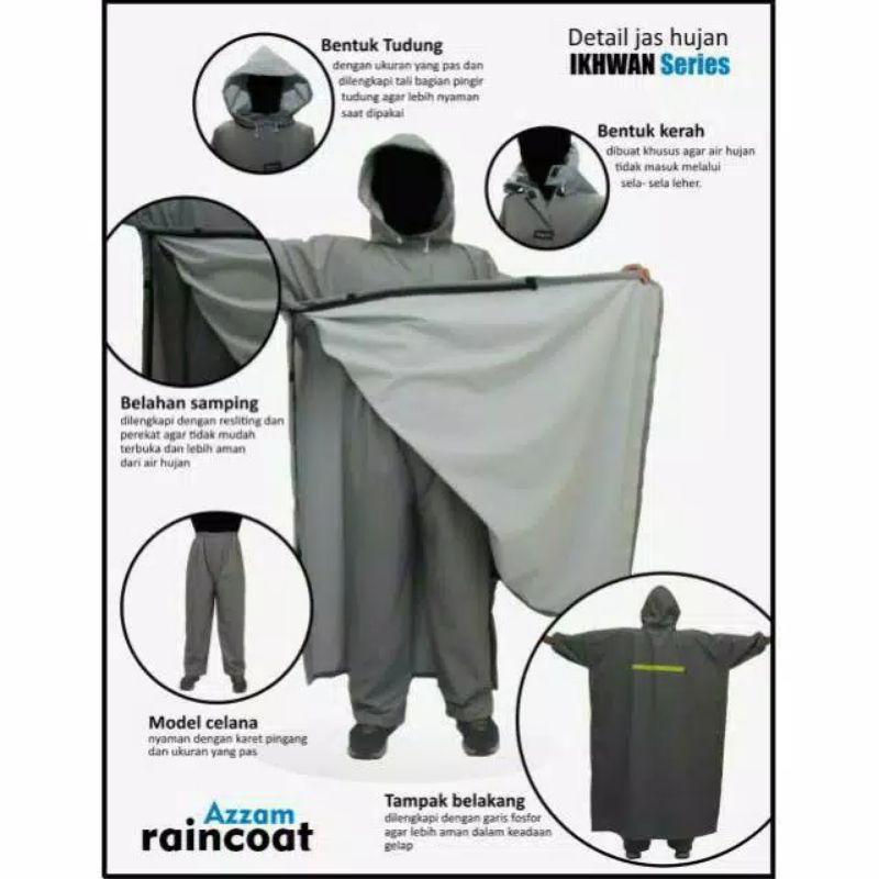 Jas Hujan Kelelawar Raincoat Azzam Taslan Original Produk 100%