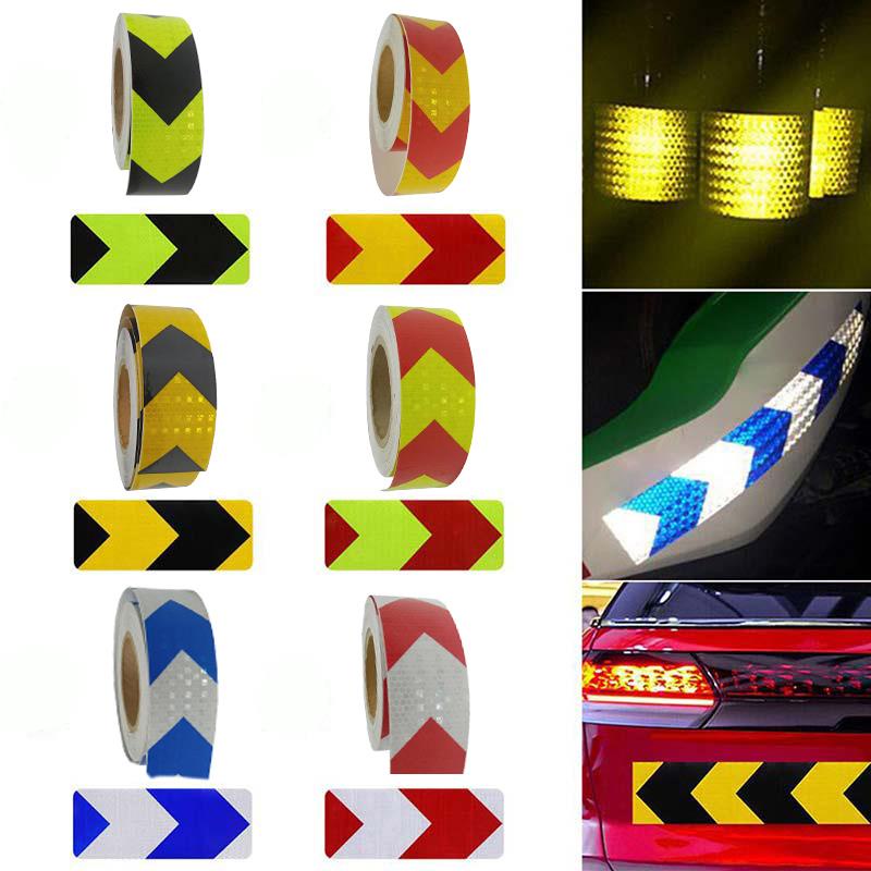 GRATIS ONGKIR - Reflective Sticker Marker Mobil Truk Arrow Pattern 300cm X 5Cm, Sticker Reflektif Marker Mobil Bak Truk Reflektor, Pemantul Cahaya, Sticker Stiker Nyala dalam gelap, stiker Mata Kucing Bumper Mobil Motor Sepeda, Pita Reflektif