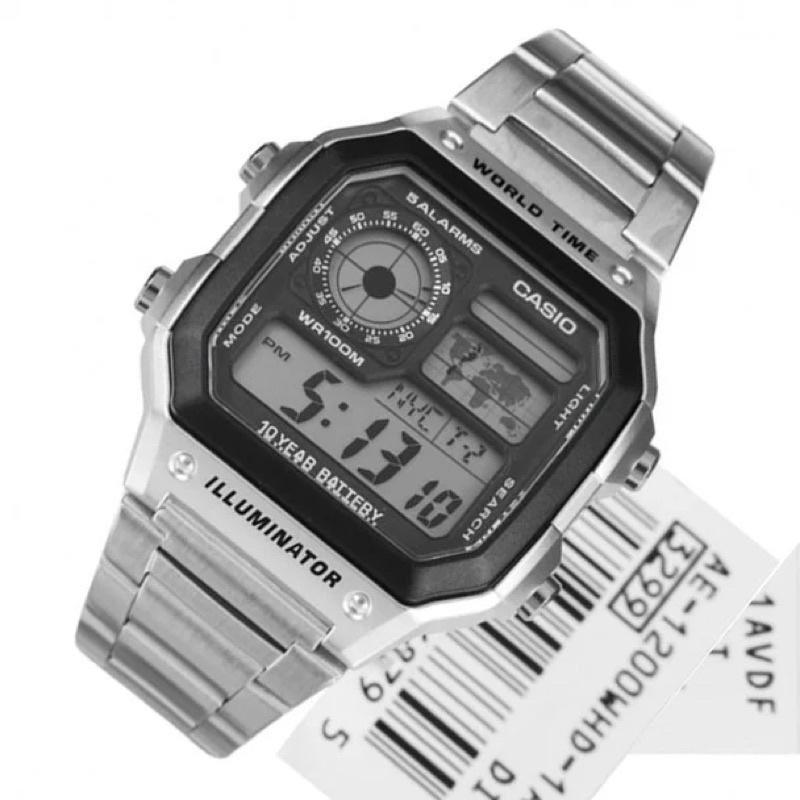 LIMITED DISKON PROMO Jam Tangan Pria Casio AE-1200 WHD Digital Rantai Stainless Anti Air