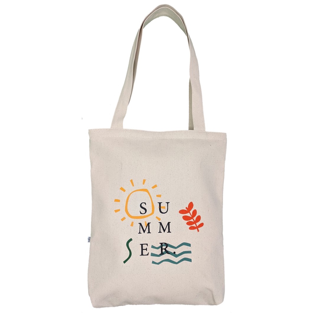 Tote Bag Kanvas Resleting dengan Desain Korean Style 'Summer' untuk Wanita: Gaya yang Segar untuk Musim Panas!