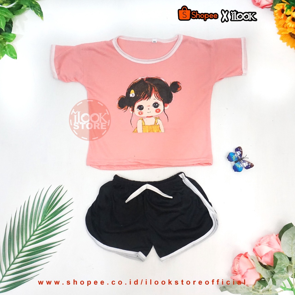 ilook | Setelan baju playful colour anak combi 2 | setelan anak polos | setelan unisex