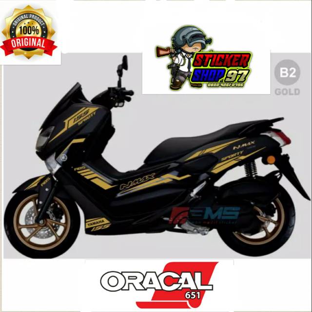[cod] Stiker nmax Hitam gold /cutting nmax Hitam gold/striping nmax hitam gold Sporty