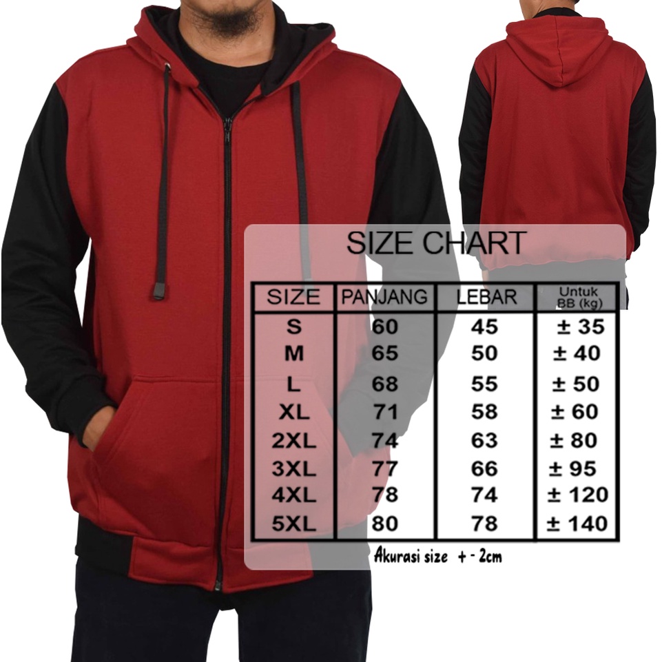 JAKET Polos Big Size M L XXL XXXL XXXXL XXXXXL merah hitam