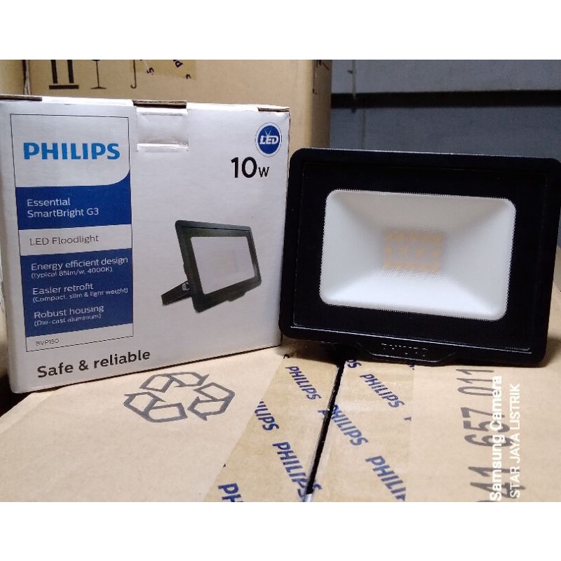 Philips Lampu Sorot Flood Light BVP 150 10 Watt Warna Putih (6500K) &amp; Kuning (3000K)