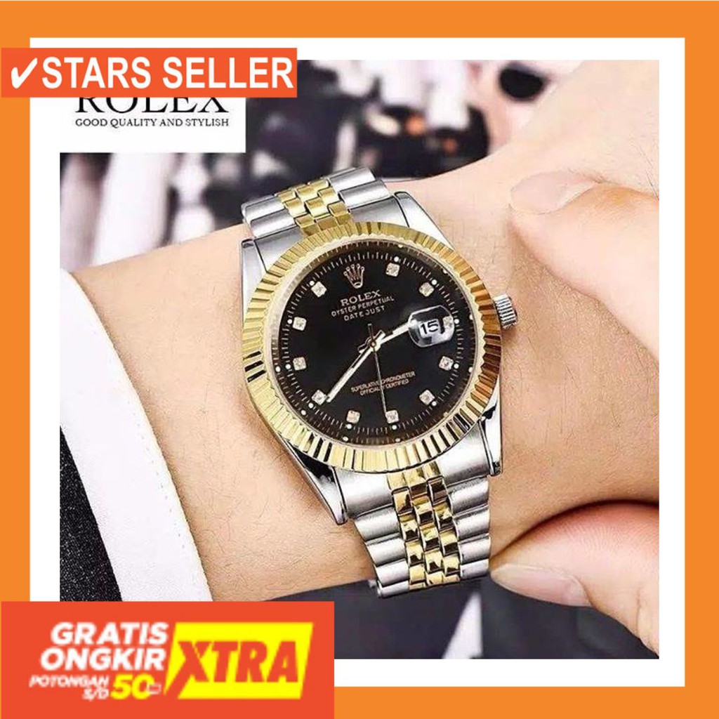 JAM COWOK MASA KINI MURAH TERBARU GSHOK HITAM / Jam Tangan Pria Rolex Gerigi Anti air