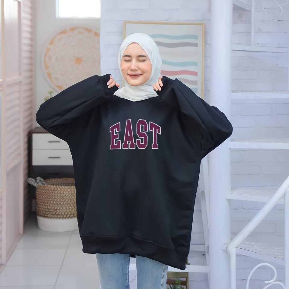 (SIAP KIRIM) Sweater Crewneck North East South Pria Distro Original Putih Switer Oblong Cowok Brand 