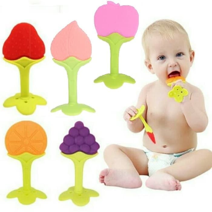 Mainan gigitan bayi bentuk buah BPA Free Teether Baby Cute