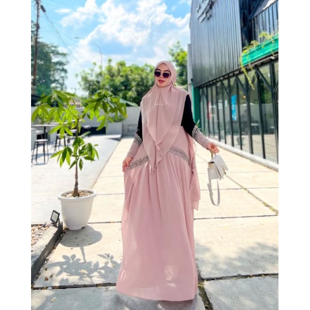ARUNA SYAR'I DRES SET KHIMARR BRAND VIENDRA SYAR'I TERMURAH TERBARU