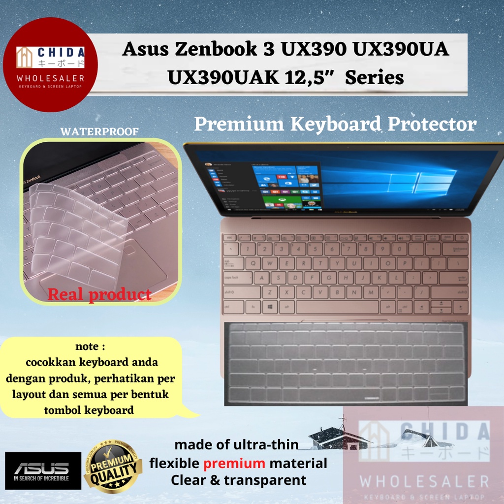 Jual Keyboard Protector ASUS ZENBOOK 3 UX390 UX390UA UX390UAK 12,5