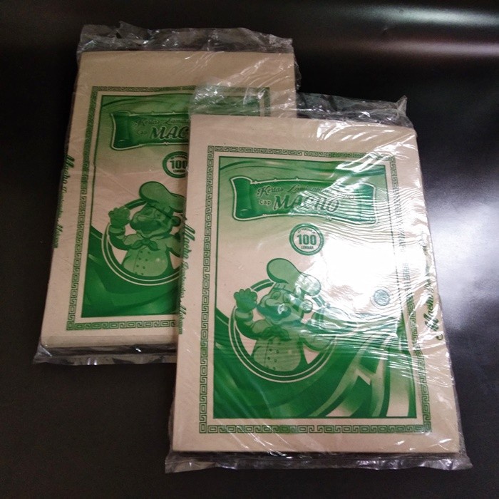 Kertas Nasi isi 100lembar/Kertas Pembungkus Makanan/Macho Hijau 28x38