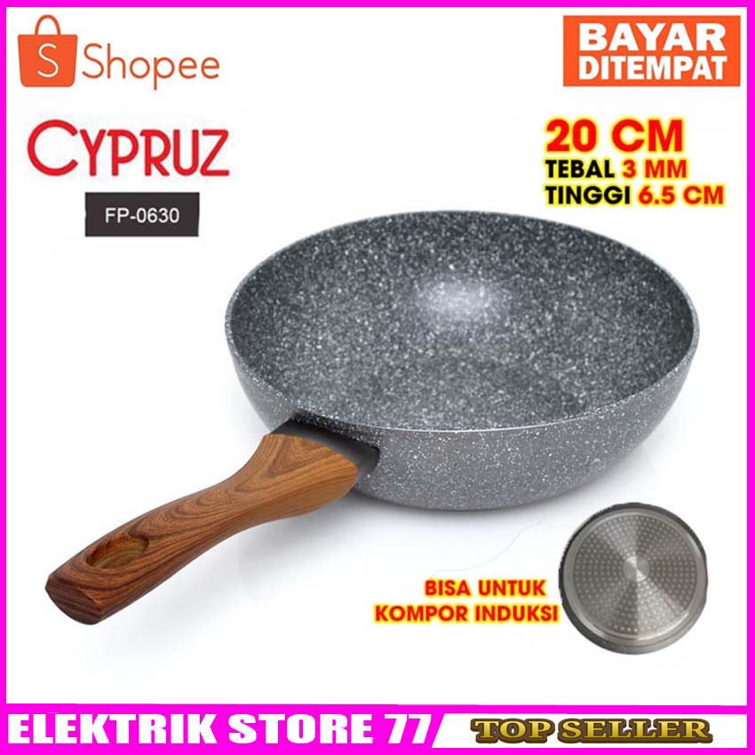 Penggorengan / Frying Pan / Wajan Penggorengan / Wajan Anti Lengket Cypruz 20cm FP-0630