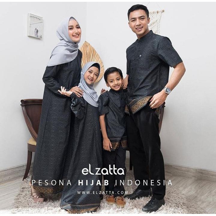 Elzatta Seragam keluarga Sarimbit Keluarga Gamis Terbaru Koko Dewasa Motif Batik - Sarimbit Zazira
