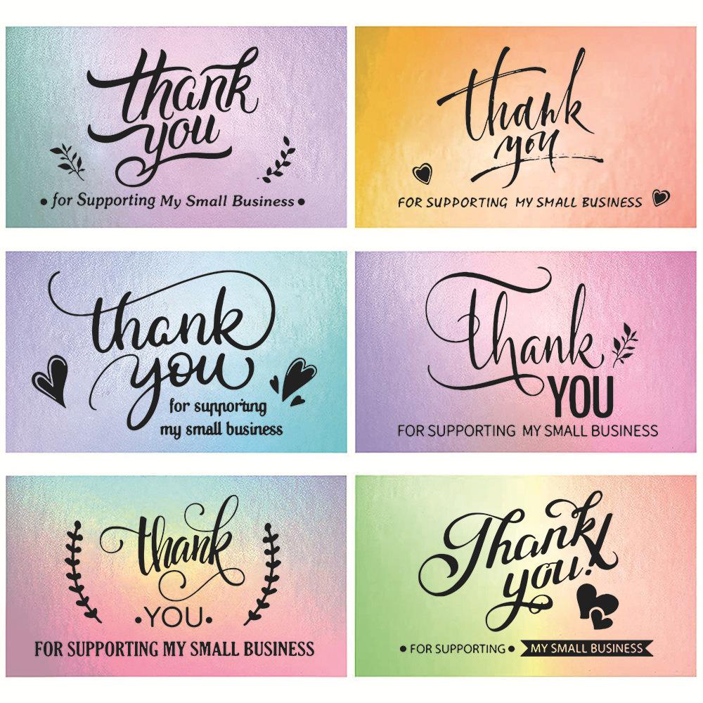 R-flower 50PCS Thank You Card 5 * 9cm Online Ecer Express Appreciation Kartu Ucapan