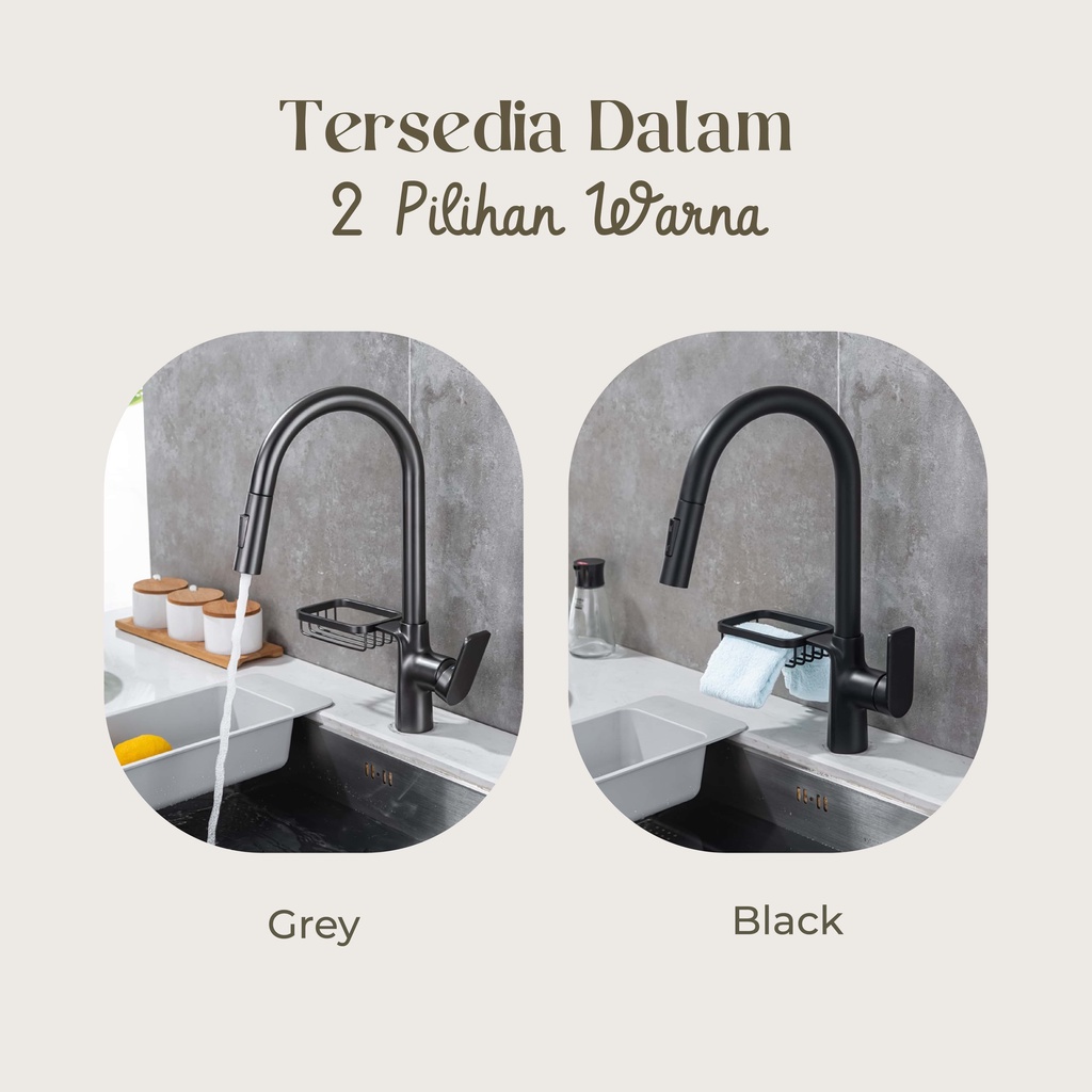 【TEC】MATTE Kitchen Faucet Pull Down Two Function Sprayhead Keran Dapur Kitchen Sink Faucet