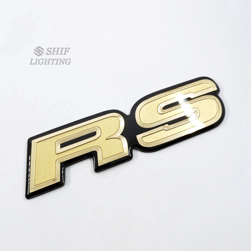 1pc Stiker Emblem Badge Tulisan Rs Warna Emas Untuk Dekorasi Samping Mobil Honda Rs