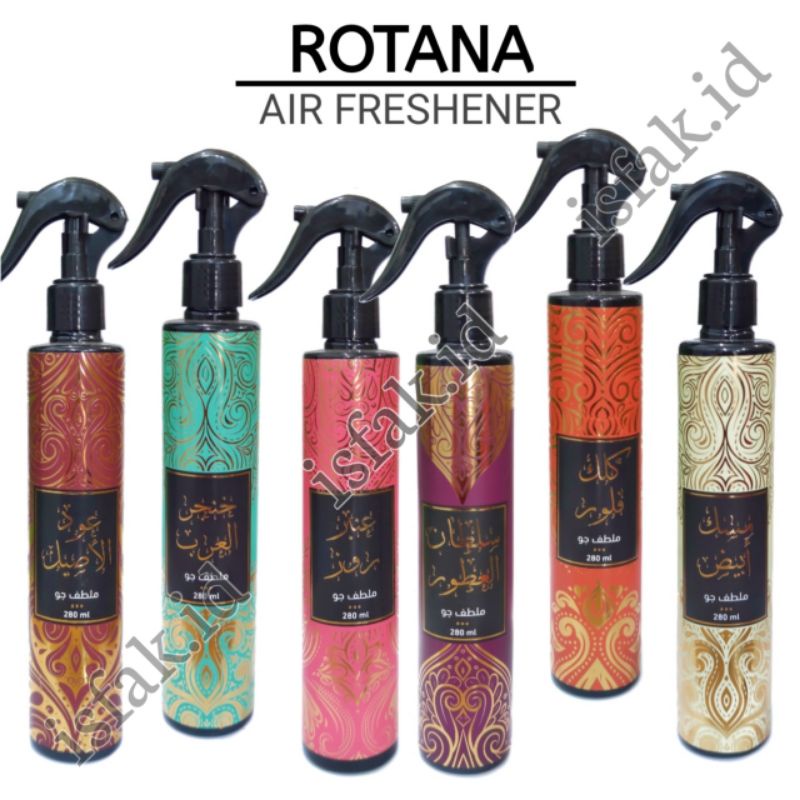 ALL VARIAN Air Freshener Rotana Pengharum Ruangan Mobil Karpet Horden Sofa Linen Aromatic Arab Spray 280ml