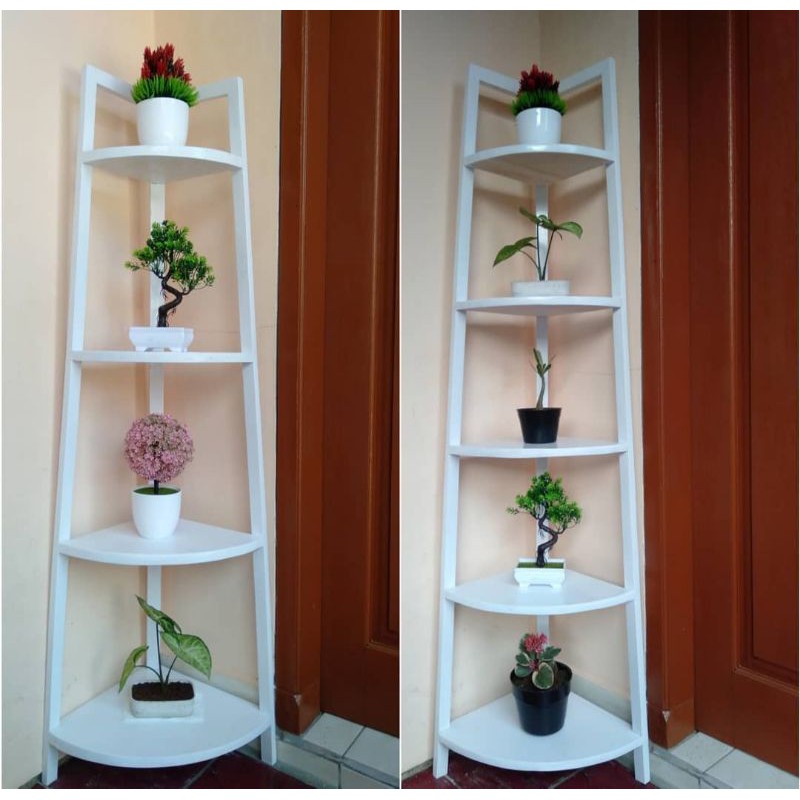 Rak bunga kayu sudut