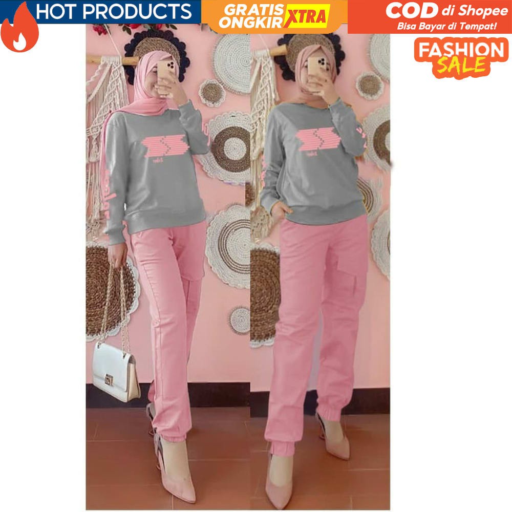 SETELAN BAJU SENAM BAJU AEROBIC BAJU ZUMBA OLAHRAGA PANJANG MUSLIM ARMY ROK HIJAU I.62733326.584954