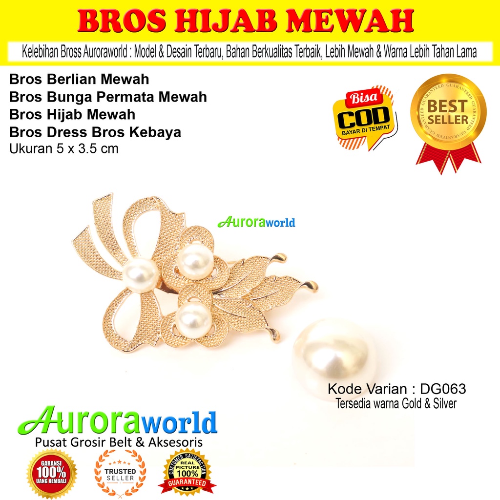 Auroraworld Bros jilbab kebaya hijab bross baju mewah terbaru bisa cod broch hijab premium untuk kemeja blazer kebaya gamis tunik