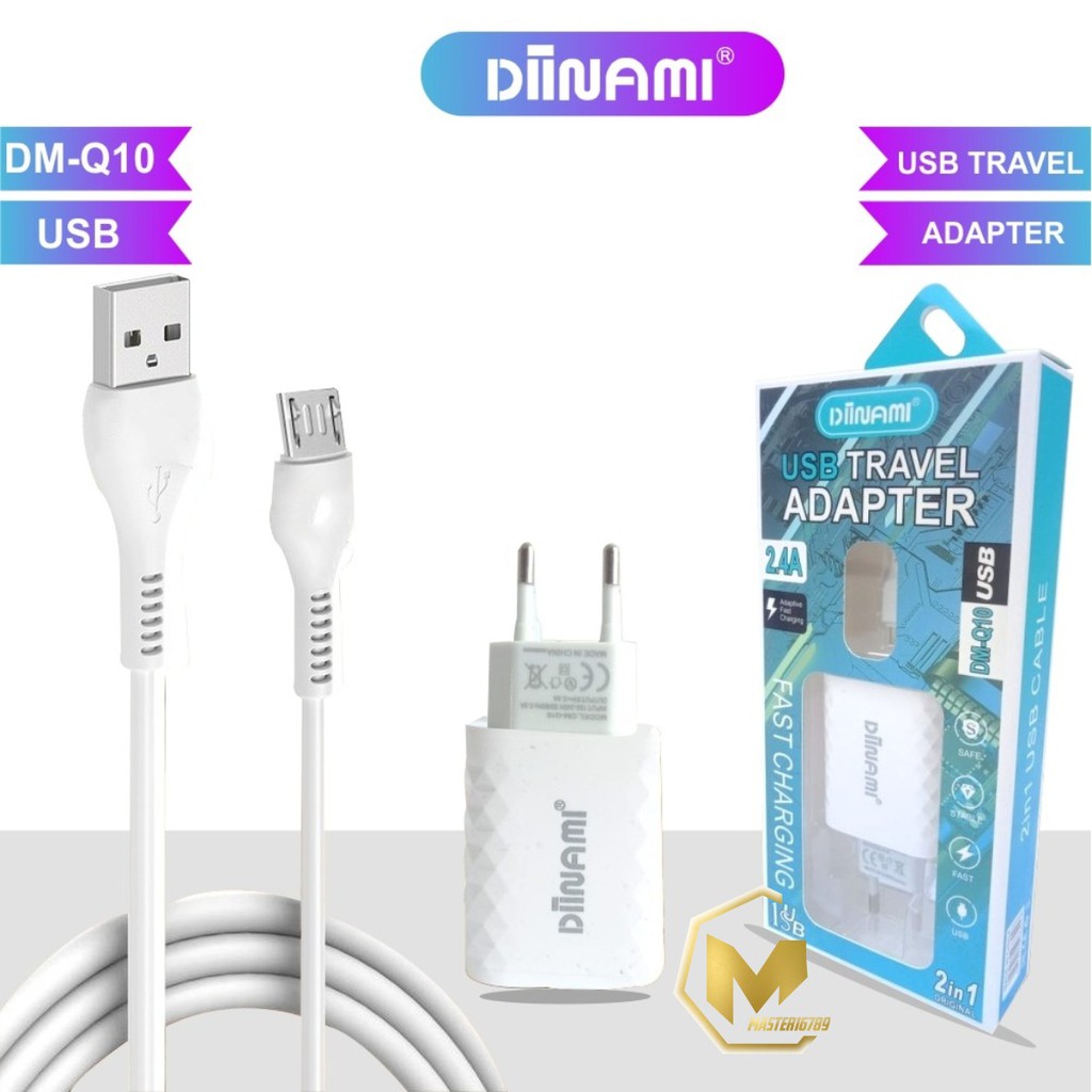 BM058 Diinami Q10 Cashan charger original 2.4Amper Samsung oppo xiaomi realme Vivo Free kabel Micro MA694