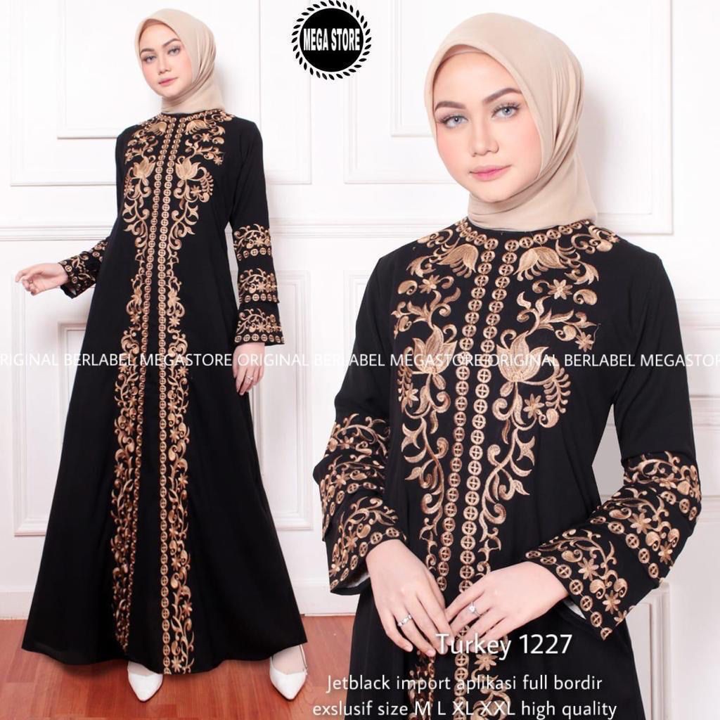 [ABAYA] Abaya Turkey - Gamis Abaya Terbaru - Abaya Hitam - Abaya Turkey Hitam ORI by MEGASTORE