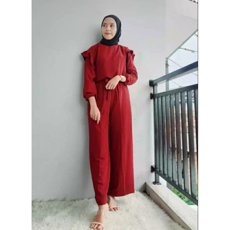 SETELAN RUBY TERBARU| SETELAN KULOT KRINKEL | ONE SET TERBARU ARRAZAQU COLLECTION