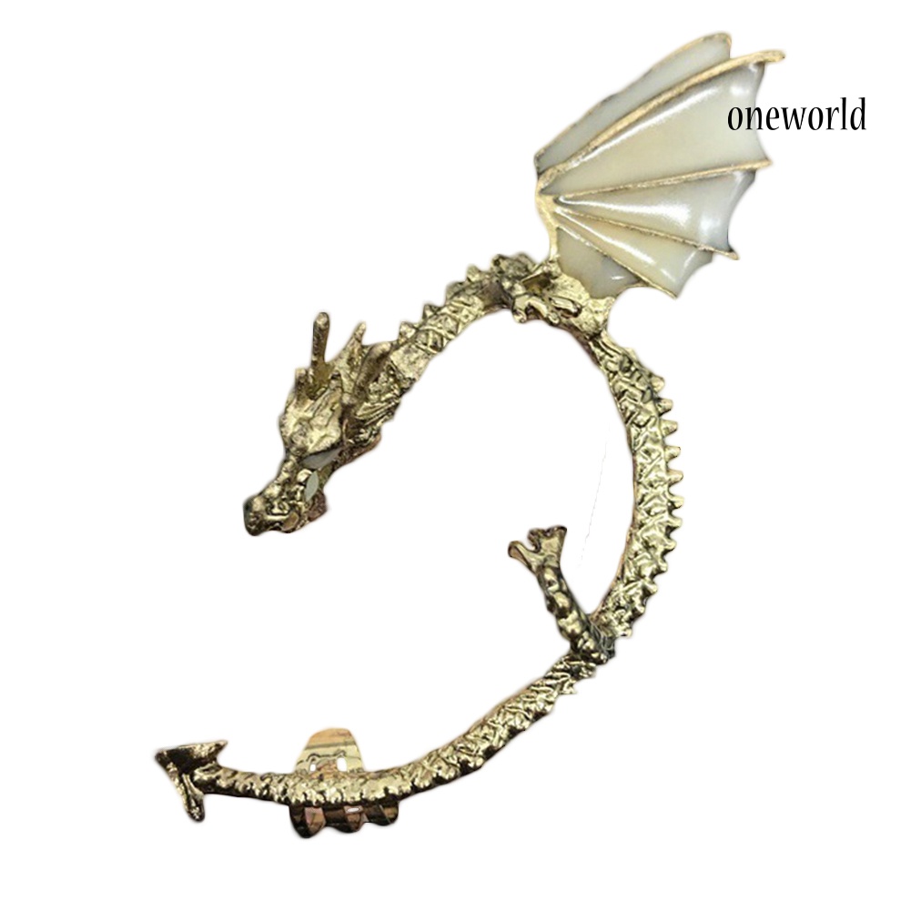 OW@ 1Pc Women Punk Luminous Dragon Shape Ear Cuff Clip Earring No Piercing Jewelry