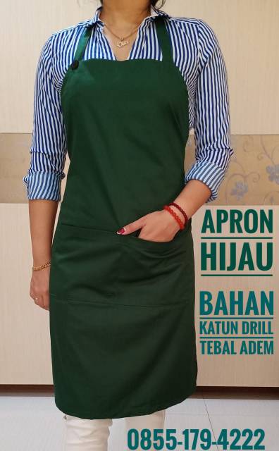 Apron plus bordir minimal 12pcs