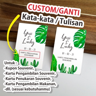 Image of Kartu / Voucher Souvenir | Kartu Pengambilan Makanan | Kartu Ucapan Terimakasih Pernikahan | Wedding Card 043 A #3