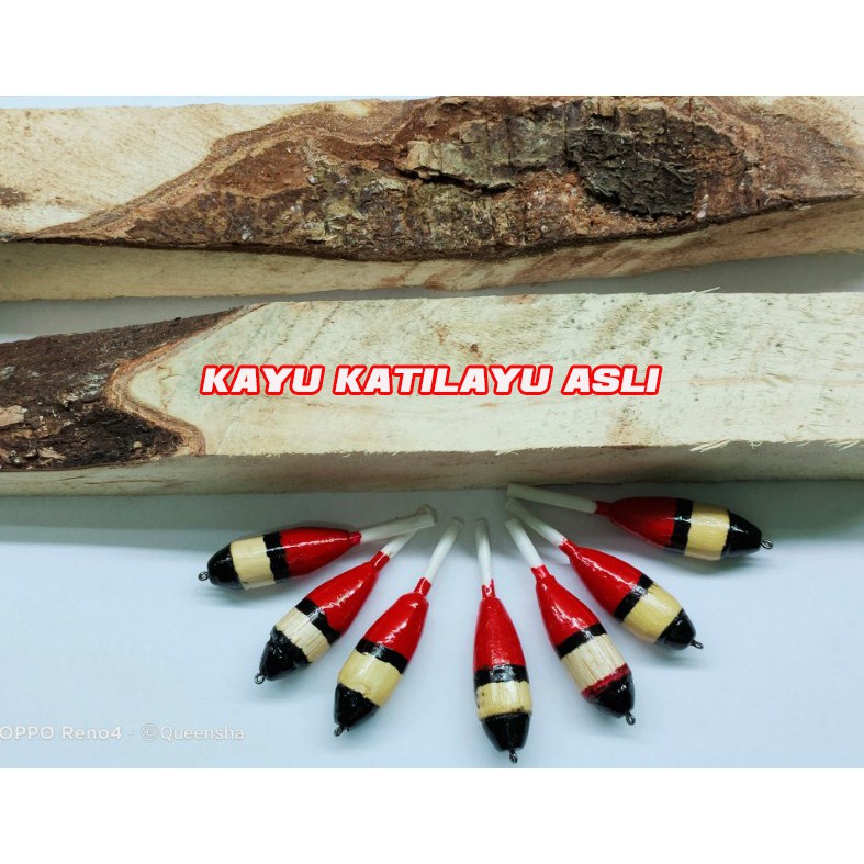 Pelampung Pancing Bahan Kayu Katilayu Asli Dijamin