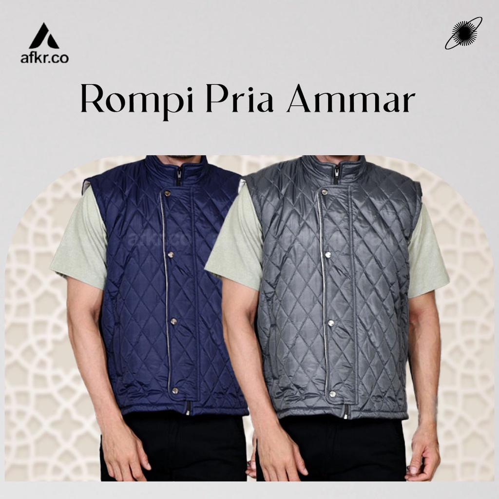 JAKET ROMPI PRIA AMMAR / JAKET ROMPI PASARASUT / JAKET ROMPI PRIA MOTOR SIZE M-XXL | SILVER NAVY - D