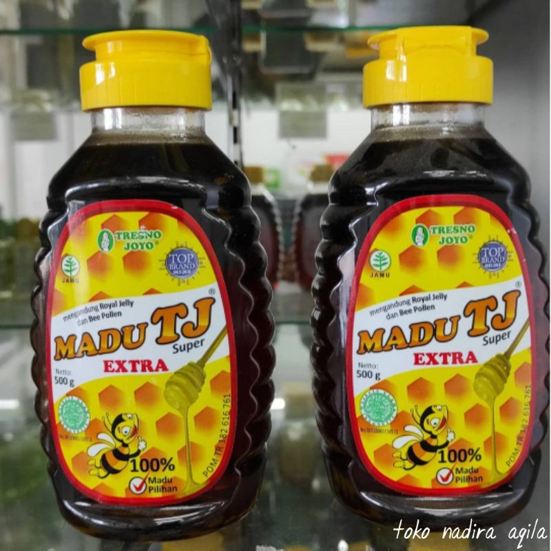 Madu tj ektra super 500 gram (dilengkapi dengan beepolen &amp; royal jelly) || Madu tj || madu Original 100%