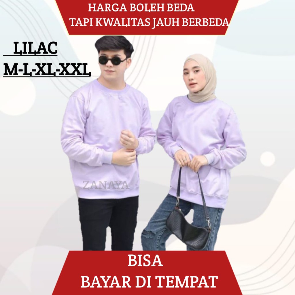 BASIC SWITER POLOS | 15 WARNA SIZE M L XL XXL BAHAN FLEECE-Lilac