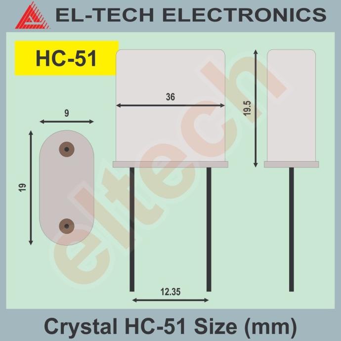 2MHz 2 MHz Kristal Crystal XTAL Oscillator Osilator 2 Pin HC-51 elt3ch dijamin
