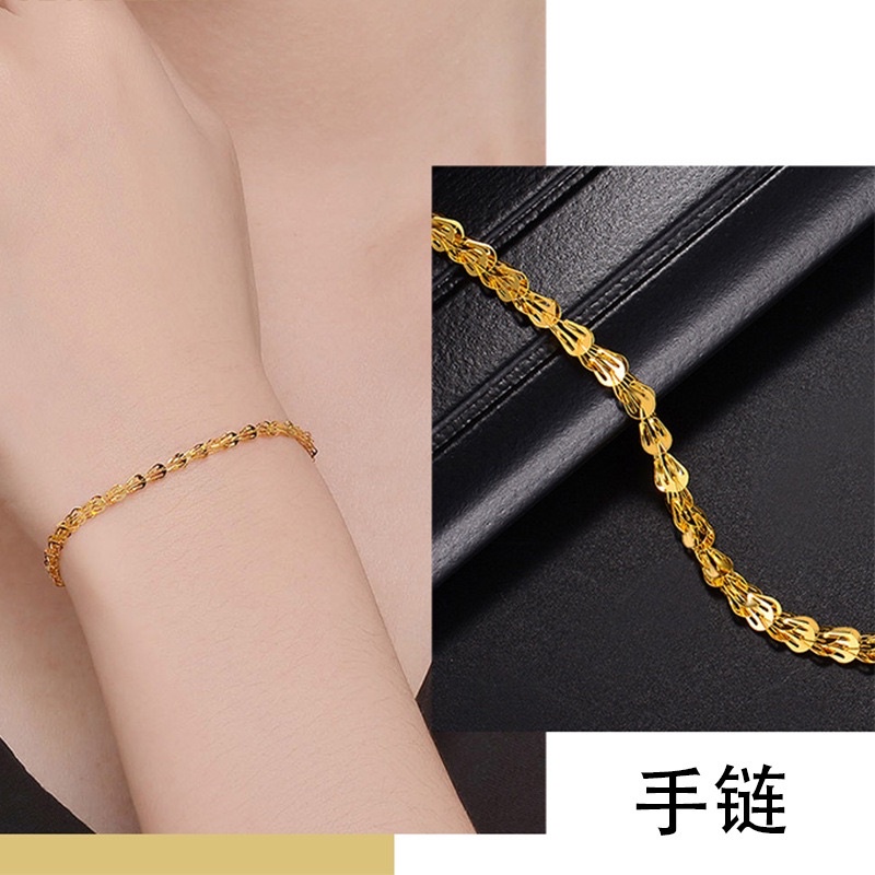 gelang polos titanium cantik asli korea warna gold lapis emas BARU