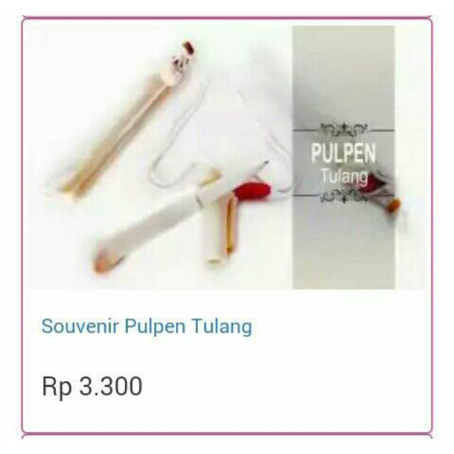 

Souvenir pulpen tulang