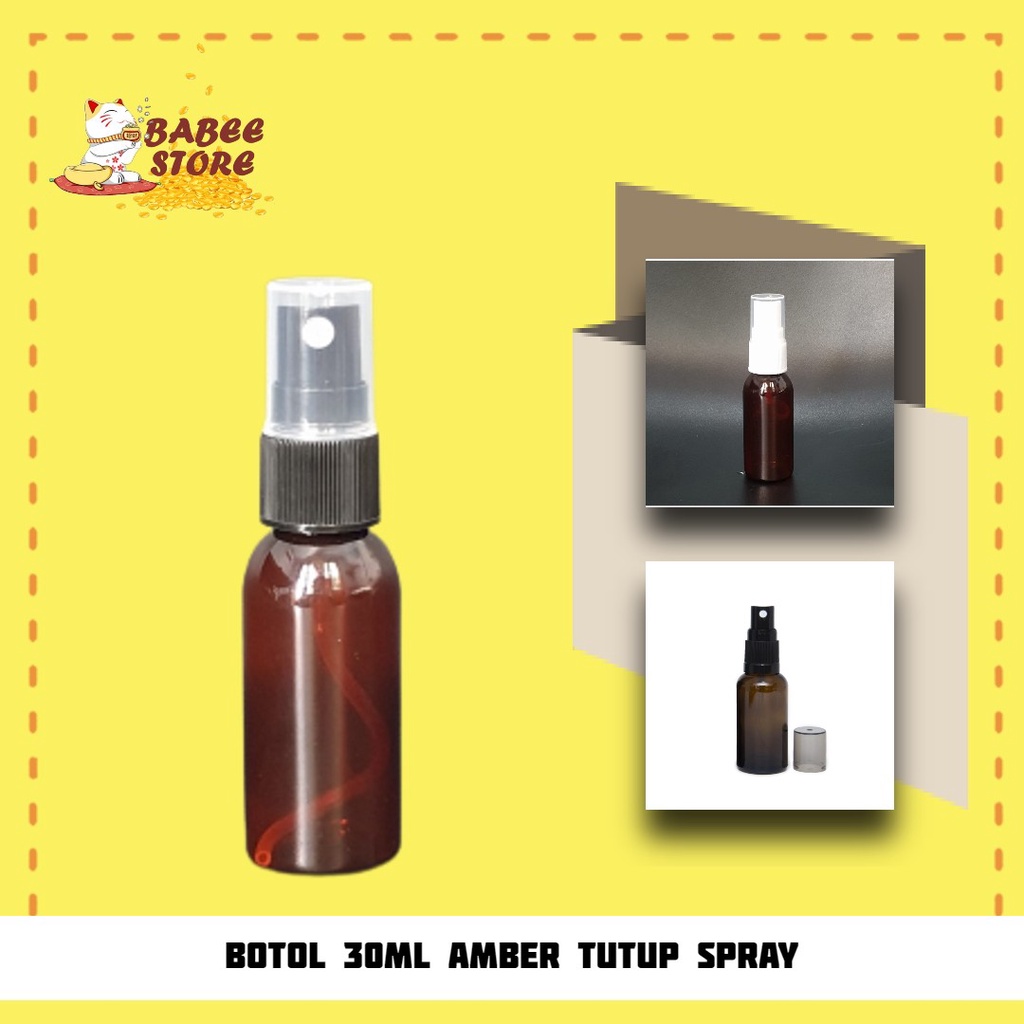 BABEE BOTOL 30ML SPRAY AMBER BAHAN TEBAL / BOTOL SPRAY AMBER 30ML / WADAH ISI ULANG LOTION