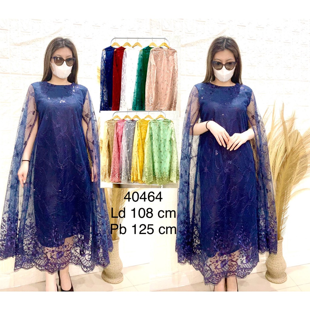 2022 FEB NEWEST Dress Wanita Local xBelle / Dres Tile Kombi Brukat Tanpa Lengan Kerah Bulat / Baju F