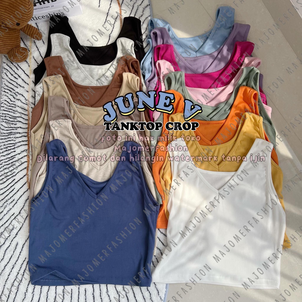 MAJOMER ® | JUNE V TANKTOP CROP - TANK TOP WANITA