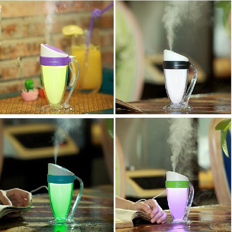 USB Moonlight Cup Humidifier with Colorful LED Mood Light - HMT-106 - Kapasitas 110ML