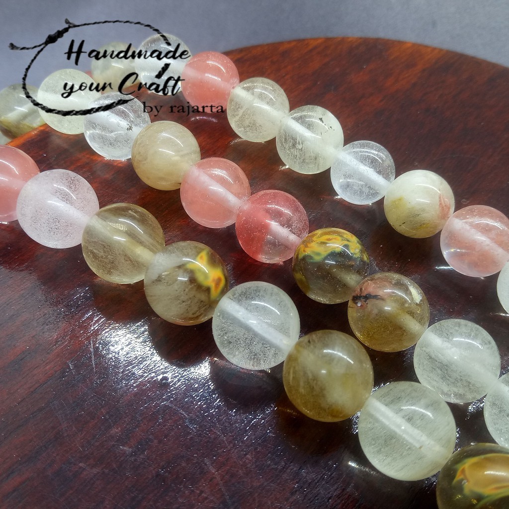 Butir Batu Cherry Quartz Beads Natural Loose Stone