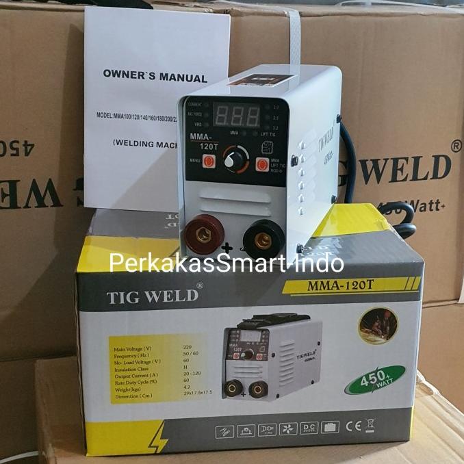 TIGWELD mesin las 120a 450watt/mma 120a/tig 120a vrd digital