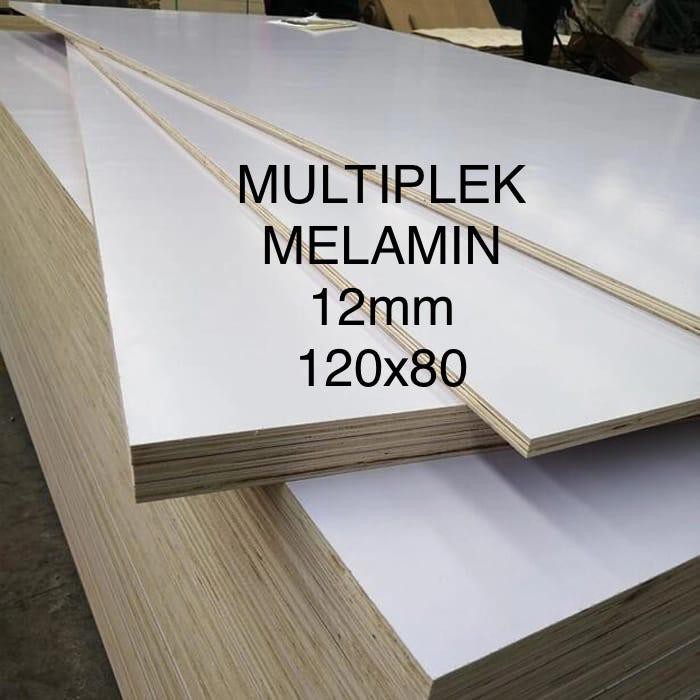Triplek / Multiplek melamin putih 12mm (120x80)cm, melaminto plywood, white