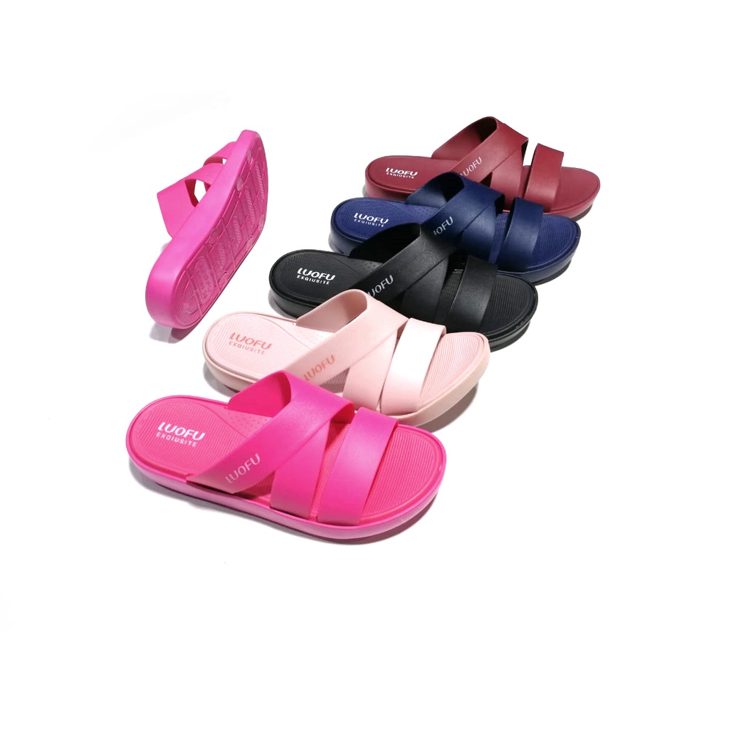 Jual Luofu Sandal Jelly Wanita Kokop Silang E C Shopee Indonesia