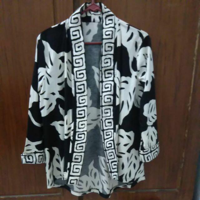 Outer Blazer Batik Lengan Panjang Bahan Katun Stretch, 241 Vd#