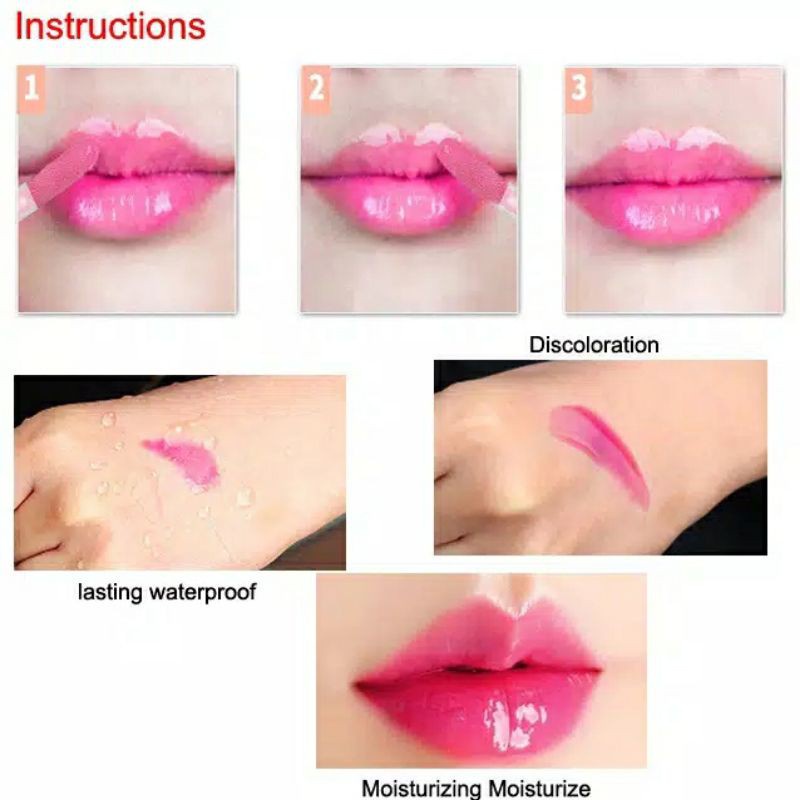 100% Original CMAADU Color-Changing Beauty Lip Gloss Cair Anti Air Waterproof Tahan Lama Longlast