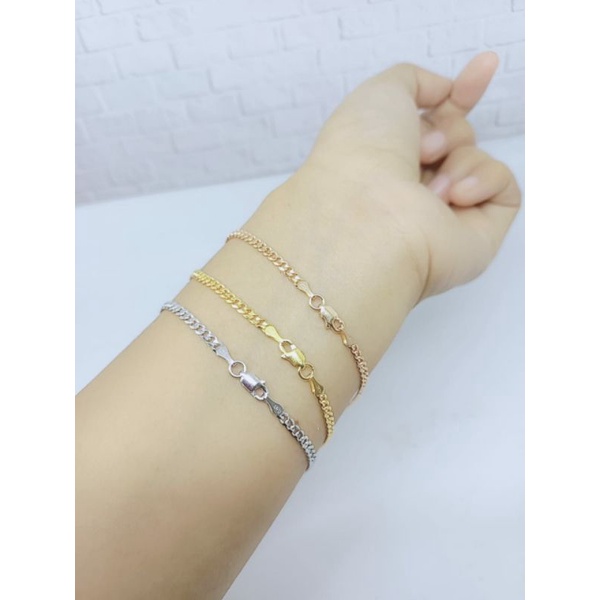 GELANG PERAK ASLI SILVER 925 LAPIS EMAS/GELANG RANTAI SISIK NAGA POLOS KECIL/ASLI SILVER/FASHION WANITA